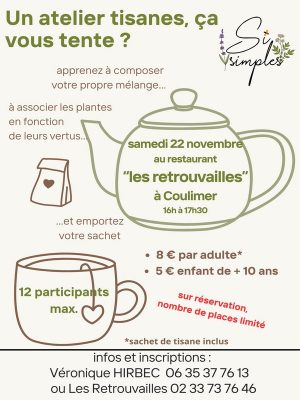 22 novembre Atelier tisanes