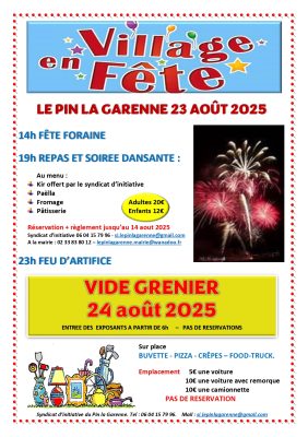 23 août Fête communale Le Pin la Garenne