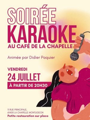 24 juillet Soirée karaoké Café de la Chapelle