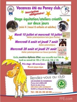 vacances été poney club